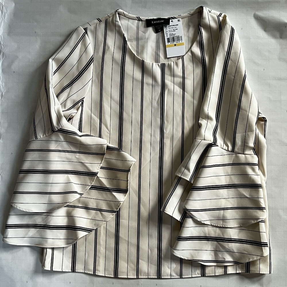 Karen Kane Bell Sleeve Striped Top - Size M